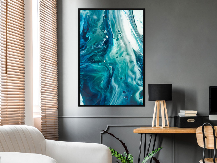 Wall Poster Ocean's Threat - abstraction with water in various shades of blue 117571 additionalImage 2