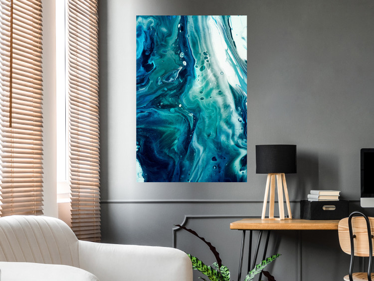Wall Poster Ocean's Threat - abstraction with water in various shades of blue 117571 additionalImage 17