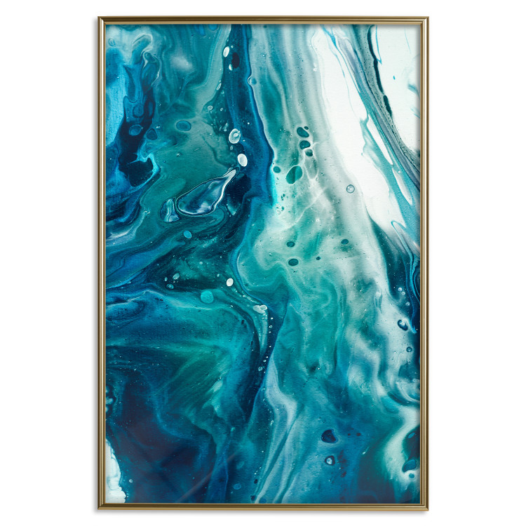 Wall Poster Ocean's Threat - abstraction with water in various shades of blue 117571 additionalImage 16