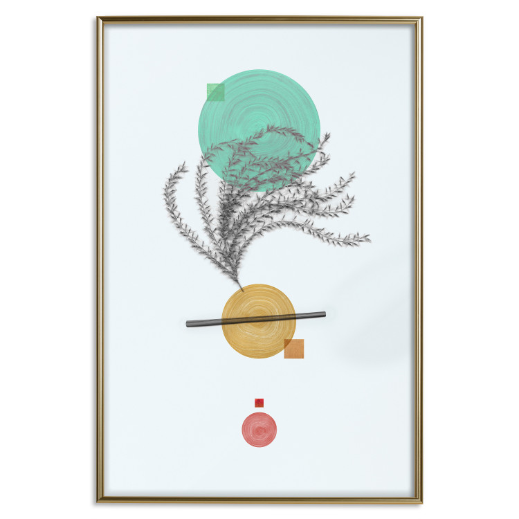 Wall Poster Plant Composition - geometric abstraction with plant and shapes 118171 additionalImage 16