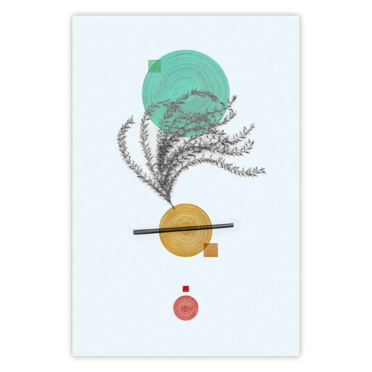 Wall Poster Plant Composition - geometric abstraction with plant and shapes 118171