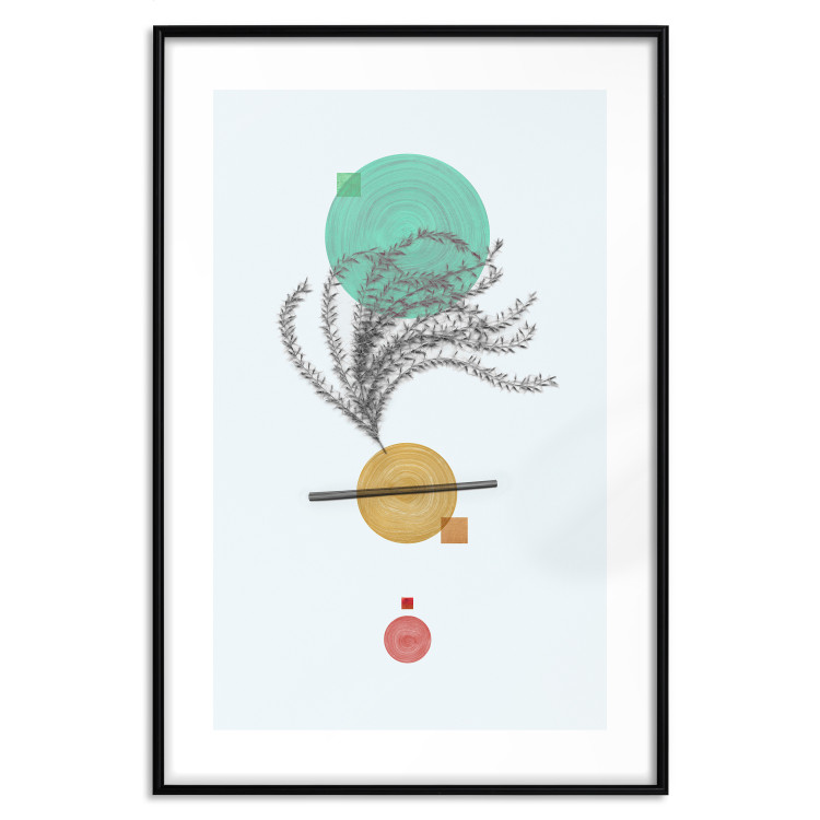 Wall Poster Plant Composition - geometric abstraction with plant and shapes 118171 additionalImage 15