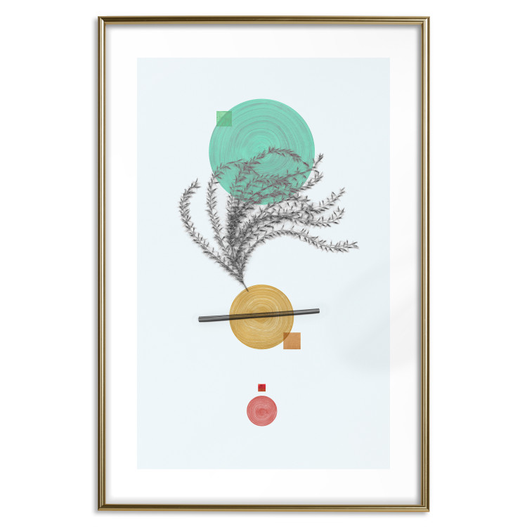 Wall Poster Plant Composition - geometric abstraction with plant and shapes 118171 additionalImage 14