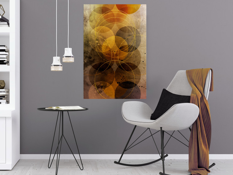 Poster Sun's Journey - geometric abstraction in warm-colored circles 120471 additionalImage 23