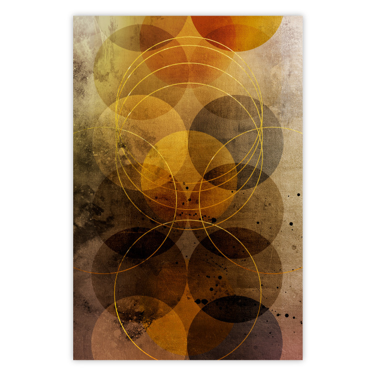 Poster Sun's Journey - geometric abstraction in warm-colored circles 120471