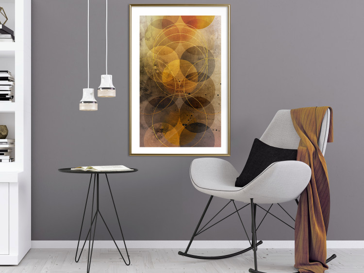 Poster Sun's Journey - geometric abstraction in warm-colored circles 120471 additionalImage 15