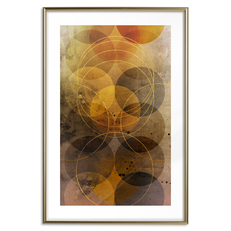 Poster Sun's Journey - geometric abstraction in warm-colored circles 120471 additionalImage 16