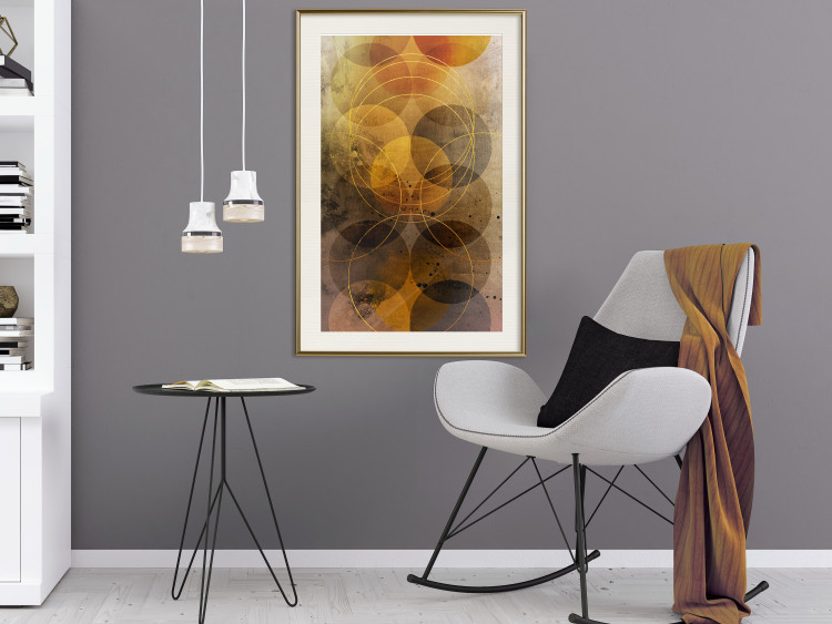Poster Sun's Journey - geometric abstraction in warm-colored circles 120471 additionalImage 21