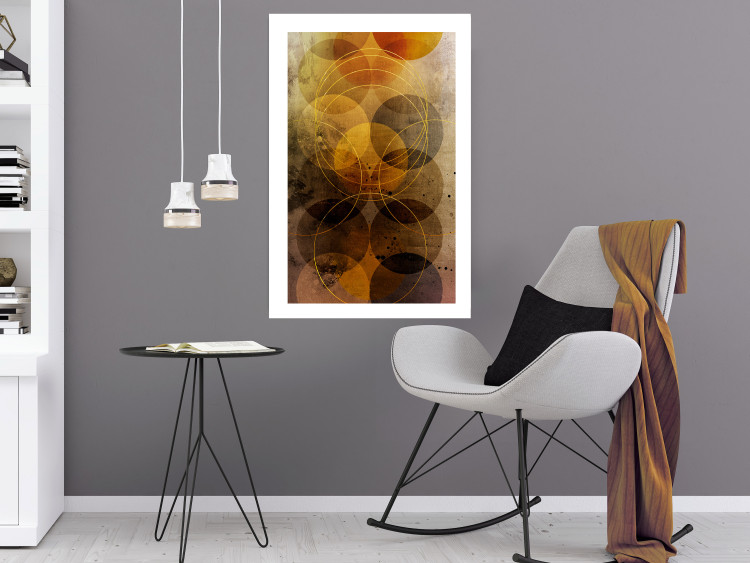 Poster Sun's Journey - geometric abstraction in warm-colored circles 120471 additionalImage 4