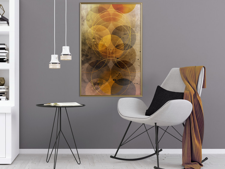 Poster Sun's Journey - geometric abstraction in warm-colored circles 120471 additionalImage 7