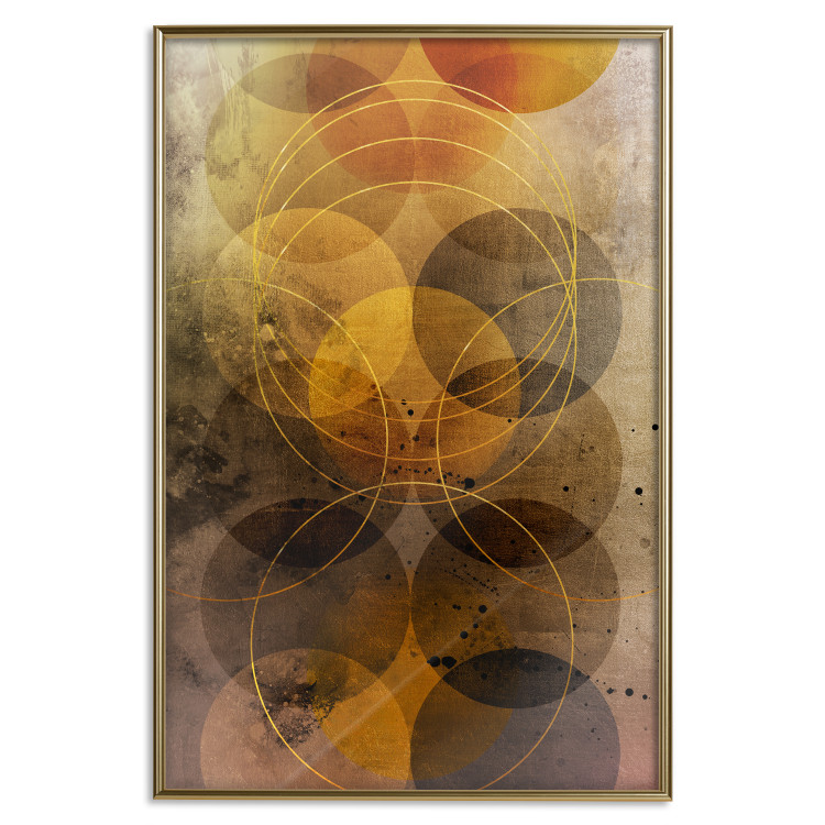 Poster Sun's Journey - geometric abstraction in warm-colored circles 120471 additionalImage 20