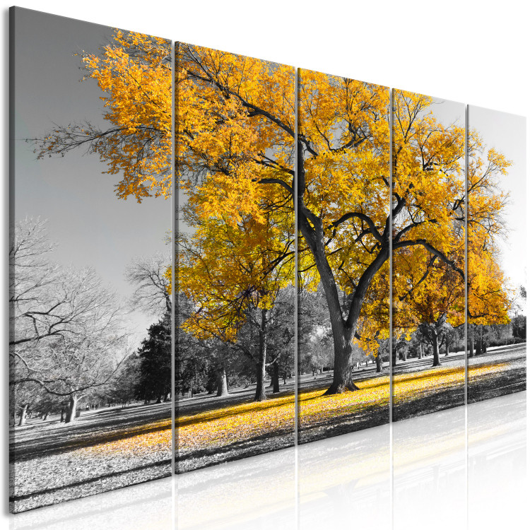 Canvas Art Print The oldest tree - autumn landscape, tree and golden leaves 122771 additionalImage 2