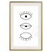 Wall Poster In the Blink of an Eye - black and white eye in three phases in line art style 123471 additionalThumb 19