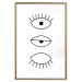 Wall Poster In the Blink of an Eye - black and white eye in three phases in line art style 123471 additionalThumb 20