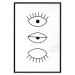 Wall Poster In the Blink of an Eye - black and white eye in three phases in line art style 123471 additionalThumb 24