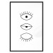 Wall Poster In the Blink of an Eye - black and white eye in three phases in line art style 123471 additionalThumb 17