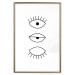 Wall Poster In the Blink of an Eye - black and white eye in three phases in line art style 123471 additionalThumb 16