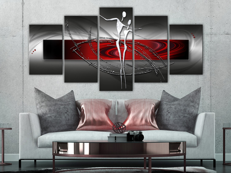 Canvas Art Print Tango (5 Parts) Wide Red 123571 additionalImage 3