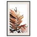Poster Sunny Effect - tropical leaf in brown hue on white background 123771 additionalThumb 18