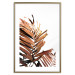 Poster Sunny Effect - tropical leaf in brown hue on white background 123771 additionalThumb 16