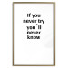 Wall Poster If you never try you'll never know - English inscription on white background 123971 additionalThumb 14