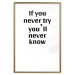 Wall Poster If you never try you'll never know - English inscription on white background 123971 additionalThumb 16