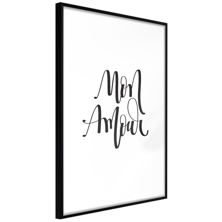 Wall Poster Mon Amour - black French text on a contrasting white background 125271 additionalImage 2
