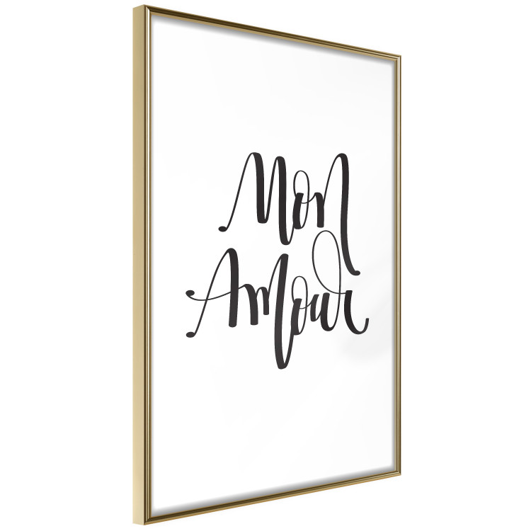 Wall Poster Mon Amour - black French text on a contrasting white background 125271 additionalImage 3