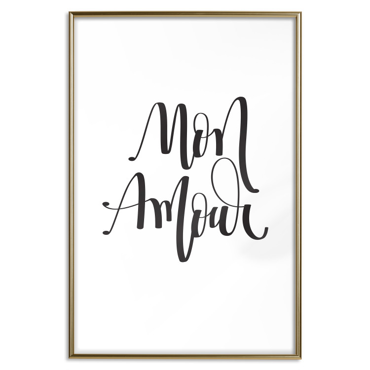 Wall Poster Mon Amour - black French text on a contrasting white background 125271 additionalImage 16