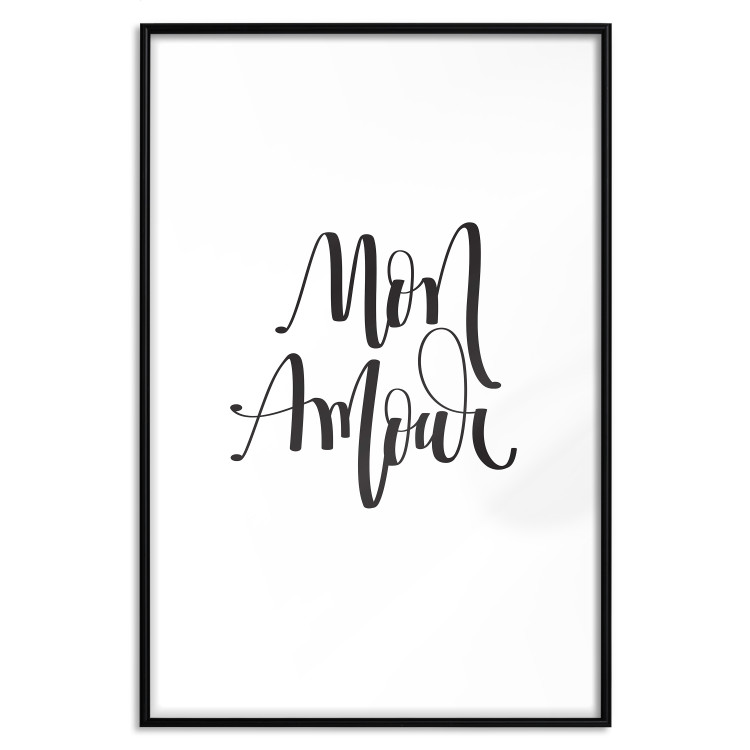 Wall Poster Mon Amour - black French text on a contrasting white background 125271 additionalImage 17
