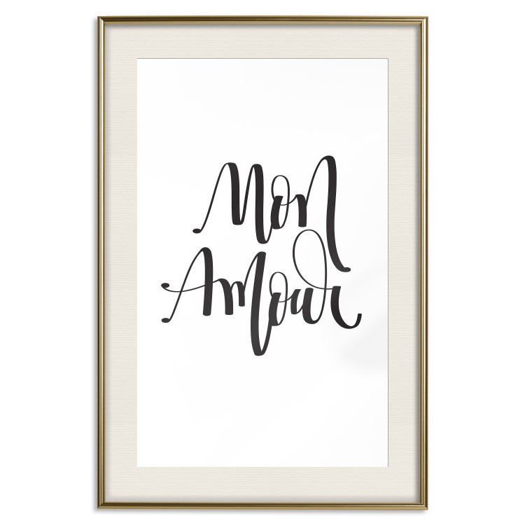 Wall Poster Mon Amour - black French text on a contrasting white background 125271 additionalImage 19