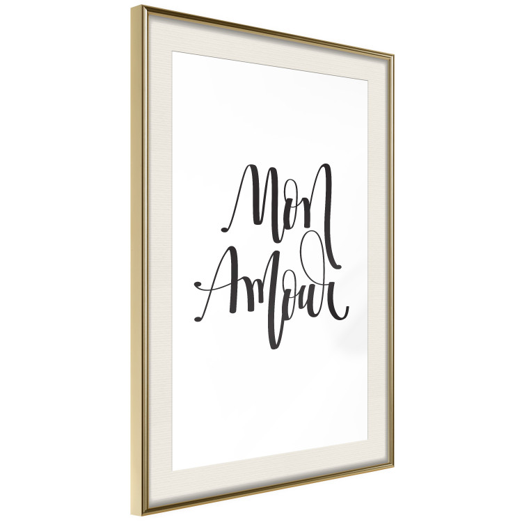 Wall Poster Mon Amour - black French text on a contrasting white background 125271 additionalImage 4