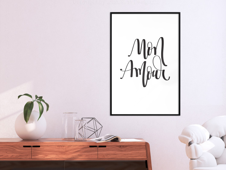 Wall Poster Mon Amour - black French text on a contrasting white background 125271 additionalImage 12