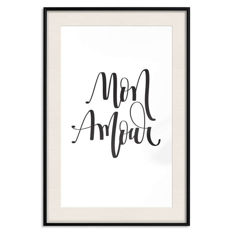 Wall Poster Mon Amour - black French text on a contrasting white background 125271 additionalImage 18