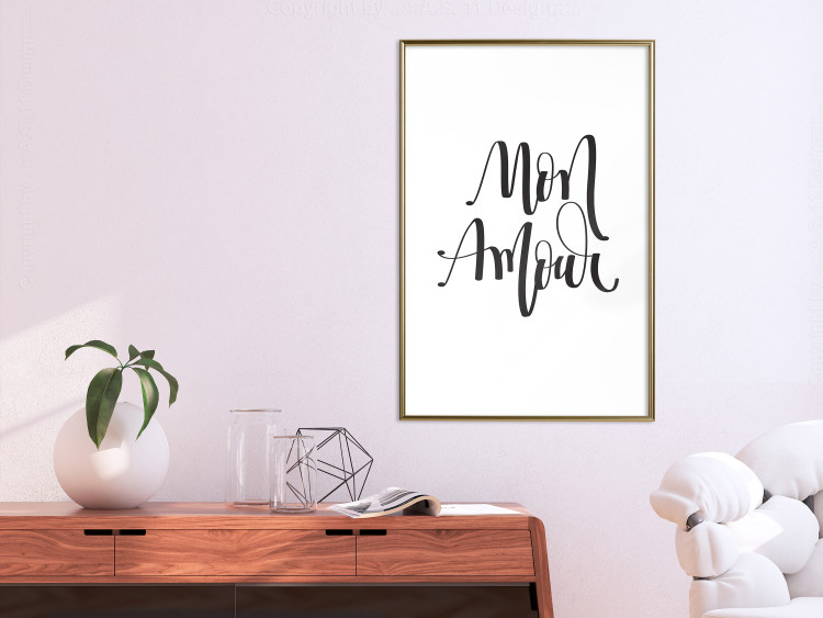 Wall Poster Mon Amour - black French text on a contrasting white background 125271 additionalImage 11
