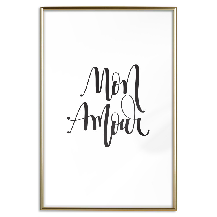 Wall Poster Mon Amour - black French text on a contrasting white background 125271 additionalImage 14