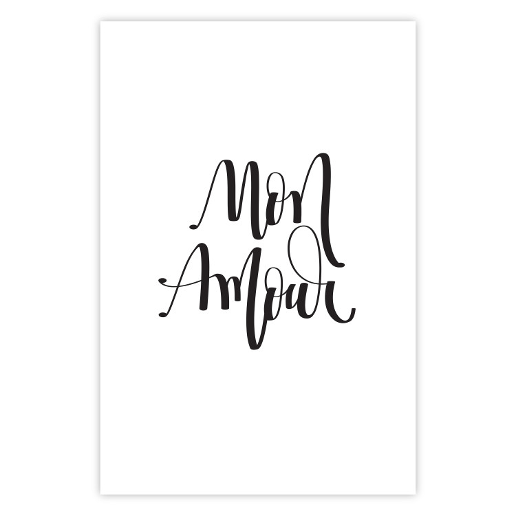 Wall Poster Mon Amour - black French text on a contrasting white background 125271 additionalImage 25