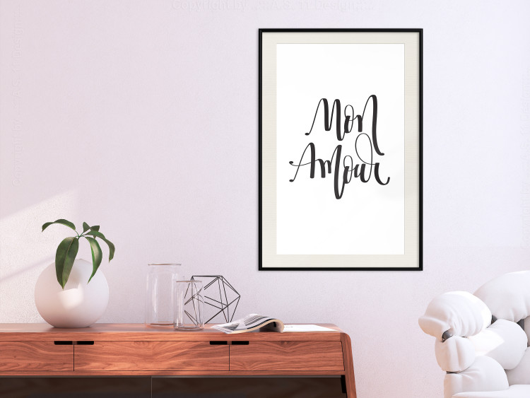 Wall Poster Mon Amour - black French text on a contrasting white background 125271 additionalImage 22