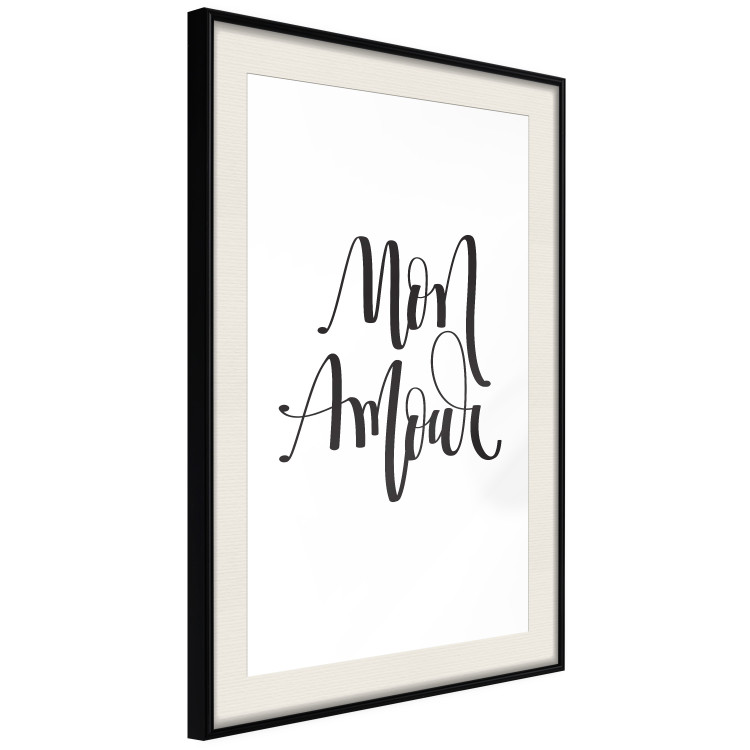 Wall Poster Mon Amour - black French text on a contrasting white background 125271 additionalImage 3