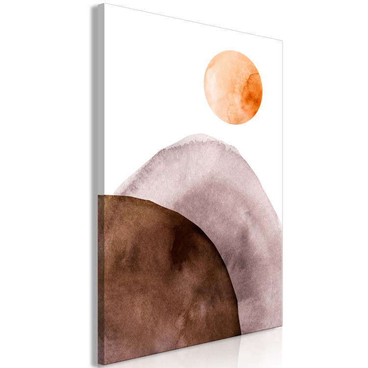 Canvas Moon and Mountains (1-part) vertical - delicate watercolor abstraction 127471 additionalImage 2