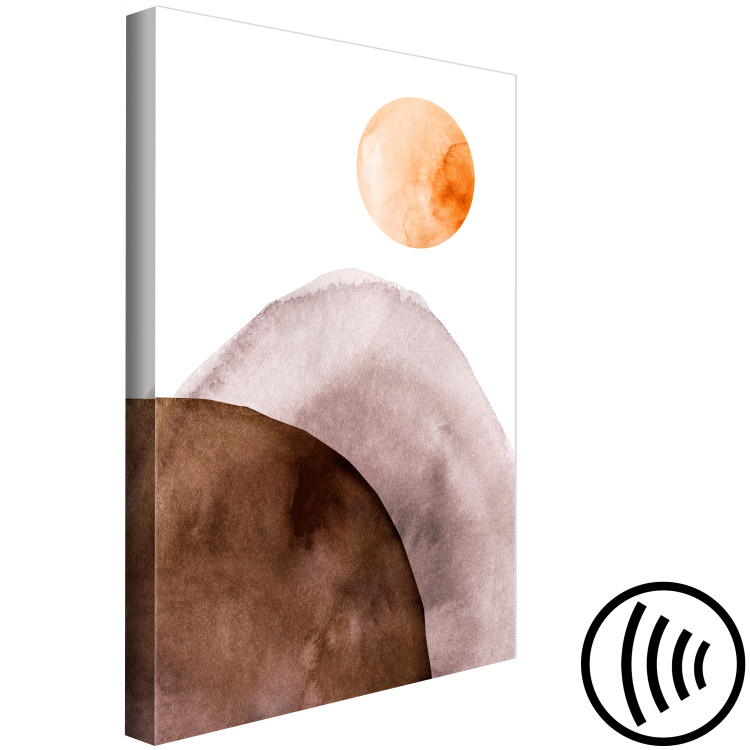 Canvas Moon and Mountains (1-part) vertical - delicate watercolor abstraction 127471 additionalImage 6