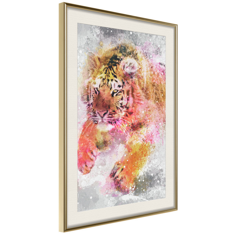 Wall Poster Running Tiger - abstract wild animal running in winter 127871 additionalImage 6