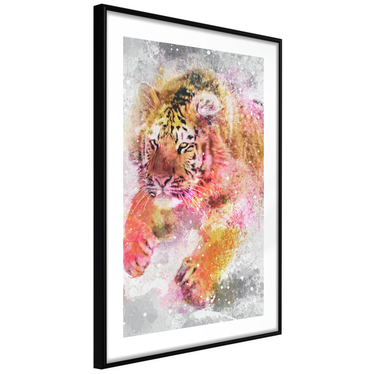 Wall Poster Running Tiger - abstract wild animal running in winter 127871 additionalImage 14