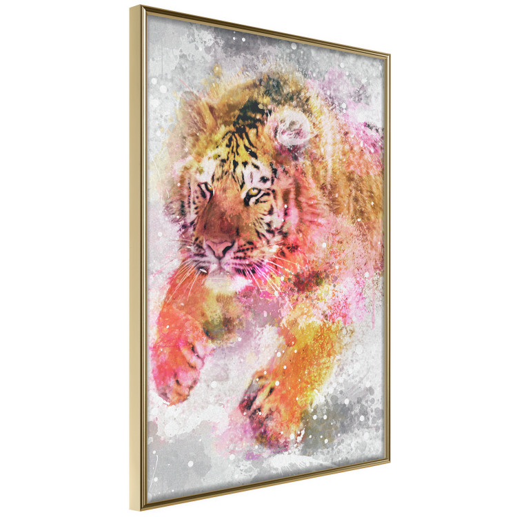 Wall Poster Running Tiger - abstract wild animal running in winter 127871 additionalImage 12