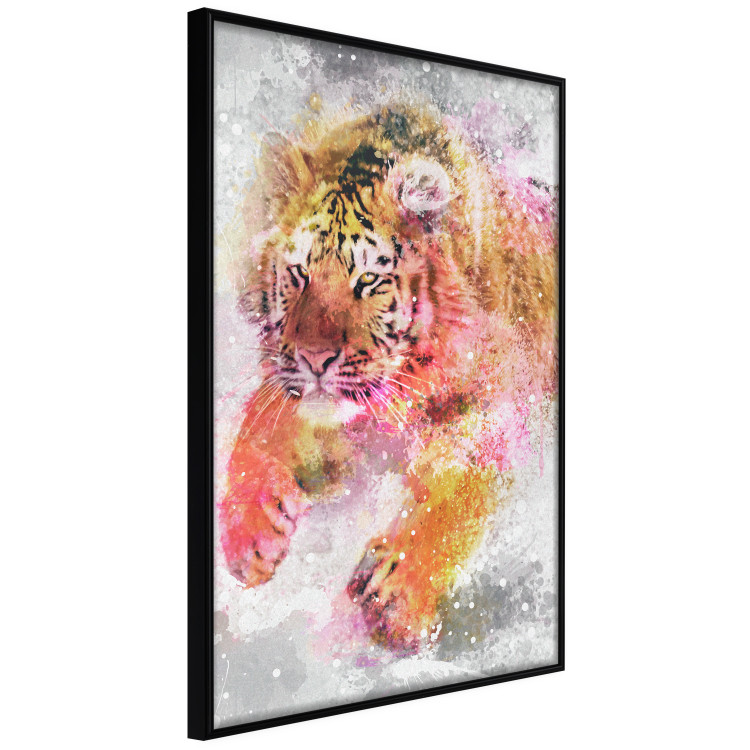 Wall Poster Running Tiger - abstract wild animal running in winter 127871 additionalImage 13