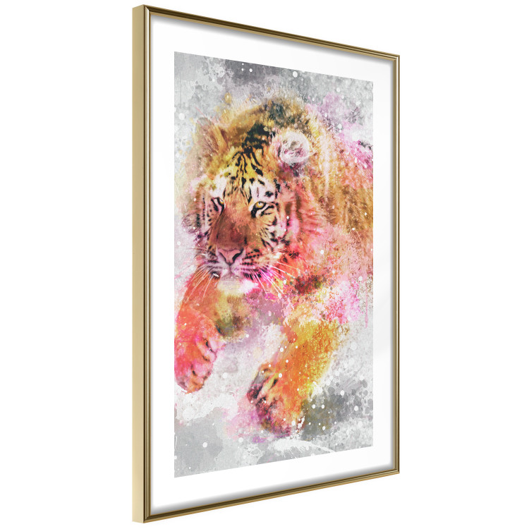 Wall Poster Running Tiger - abstract wild animal running in winter 127871 additionalImage 11