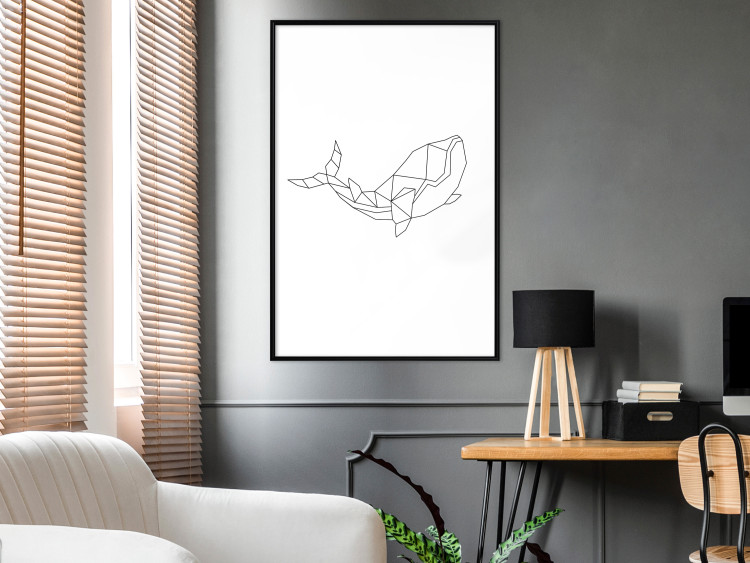 Poster Big Fish - abstract fish line art on contrasting white background 128071 additionalImage 4