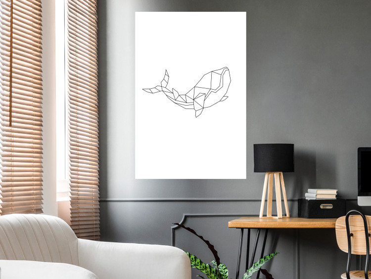 Poster Big Fish - abstract fish line art on contrasting white background 128071 additionalImage 4