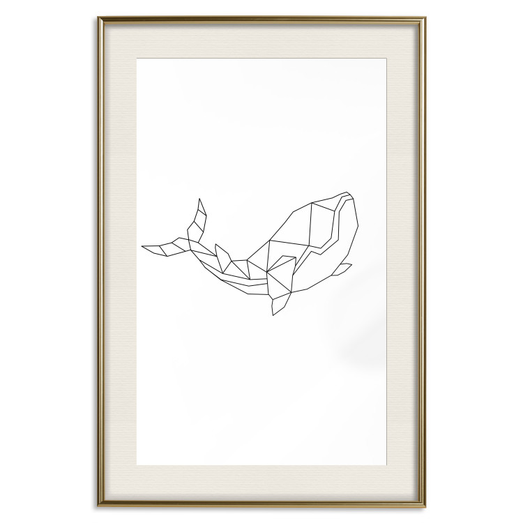 Poster Big Fish - abstract fish line art on contrasting white background 128071 additionalImage 22