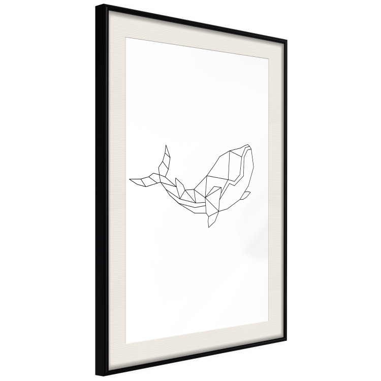 Poster Big Fish - abstract fish line art on contrasting white background 128071 additionalImage 2